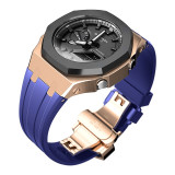 Casioak DIY Mod Kit Metal Case Frame Bezel Strap For Casio G shock GMAS2100 metal mod kit Rubber Strap Replacement Accessories