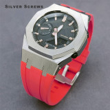 Casioak Mod Kit For GMAS2100 Modification Kit Metal Bezel Frame For G shock Watch Fluoro Rubber Strap Steel band Accessories