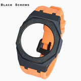 Casioak Mod Kit For GMAS2100 Modification Kit Metal Bezel Frame For G shock Watch Fluoro Rubber Strap Steel band Accessories