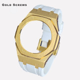 Casioak Mod Kit For GMAS2100 Modification Kit Metal Bezel Frame For G shock Watch Fluoro Rubber Strap Steel band Accessories