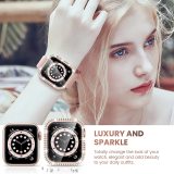 Watch Case+Tempered Glass for Apple Watch Cases 45mm 41mm 44mm 40mm Full Diamonds Bumper for IWatch Series 7 6 SE 5 4 3 2 Cover