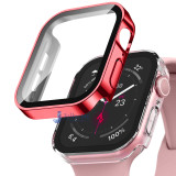 Waterproof Watch Case + Tempered Glass for apple watch serie 7 cover 40mm 44mm 41mm 45mm protector Straight Edge IWatch 6 SE 5 4