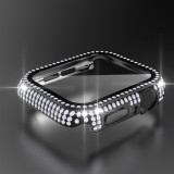 Watch Case+Tempered Glass for Apple Watch Cases 45mm 41mm 44mm 40mm Full Diamonds Bumper for IWatch Series 7 6 SE 5 4 3 2 Cover