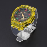 Modified Strap Case for Casio G-SHOCK GA-2100 2110 AP Farm Oak TPU Transparent Watch Band Bezel Silicone Bracelet Accessories