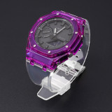 Modified Strap Case for Casio G-SHOCK GA-2100 2110 AP Farm Oak TPU Transparent Watch Band Bezel Silicone Bracelet Accessories