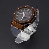Modified Strap Case for Casio G-SHOCK GA-2100 2110 AP Farm Oak TPU Transparent Watch Band Bezel Silicone Bracelet Accessories