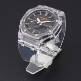 Modified Strap Case for Casio G-SHOCK GA-2100 2110 AP Farm Oak TPU Transparent Watch Band Bezel Silicone Bracelet Accessories
