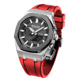 Casioak Mod Kit GM2100 Metal Bezel Case for G shock Modification Kit Rubber&Steel Set Watch Rubber Strap for GM2100 Metal Band