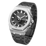 Casioak Mod Kit GM2100 Metal Bezel Case for G shock Modification Kit Rubber&Steel Set Watch Rubber Strap for GM2100 Metal Band