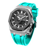 Casioak Mod Kit GM2100 Metal Bezel Case for G shock Modification Kit Rubber&Steel Set Watch Rubber Strap for GM2100 Metal Band