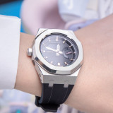 Casioak Mod Kit GM2100 Metal Bezel Case for G shock Modification Kit Rubber&Steel Set Watch Rubber Strap for GM2100 Metal Band