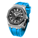Casioak Mod Kit GM2100 Metal Bezel Case for G shock Modification Kit Rubber&Steel Set Watch Rubber Strap for GM2100 Metal Band