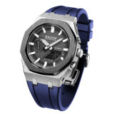 Casioak Mod Kit GM2100 Metal Bezel Case for G shock Modification Kit Rubber&Steel Set Watch Rubber Strap for GM2100 Metal Band