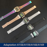 Stainless Steel Strap Bracelet For CASIO A158/A159 A168/A169/B650/AQ230/F9118mm Vintage Small Square Metal Wristband Accessories