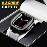 Luxury Modification Kit Bezel Case Strap For Apple Watch 7 45mm 6 5 4 SE 44mm Refit Mod Kit Metal Band for iWatch 7 Accessories