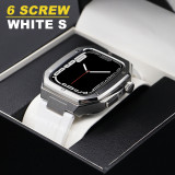 Luxury Modification Kit Bezel Case Strap For Apple Watch 7 45mm 6 5 4 SE 44mm Refit Mod Kit Metal Band for iWatch 7 Accessories