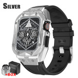 Luxury Modification Kit Mod Metal Frame Bezel For Apple Watch Band Case 7 6 5 4 3 44mm 45mm Watchband Strap for iWatch 7 6 5 Se
