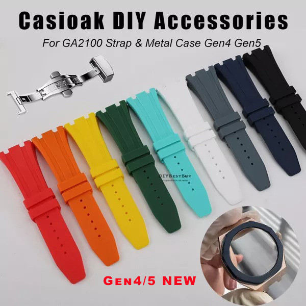 Gen4 Gen5 Stainless steel Case Watch Rubber Strap Mod Kit For CASIOAK Casio GA2100 GA2110 4th generation Replacement Accessories