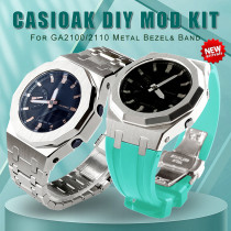 Modification kit Watch Steel  Strap Case WatchBand Bezel Rubber Strap for Casioak Mod Kit GA2110 Metal Band Case