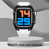 Luxury Carbon Fiber Modification Kit For Apple Watch 7 6 5 4 SE Metal Bezel Frame For iWatch Series 45MM 44MM Rubber Strap Set