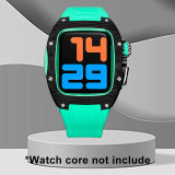 Luxury Carbon Fiber Modification Kit For Apple Watch 7 6 5 4 SE Metal Bezel Frame For iWatch Series 45MM 44MM Rubber Strap Set