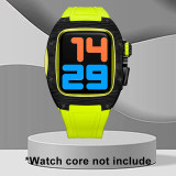 Luxury Carbon Fiber Modification Kit For Apple Watch 7 6 5 4 SE Metal Bezel Frame For iWatch Series 45MM 44MM Rubber Strap Set