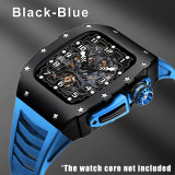 Luxury Aluminum Alloy Metal Case  For Apple Watch 7 6 SE 5 4 Modification Kit  iWatch Series 44MM 45MM Rubber Strap DIY Mod Kit