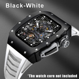 Luxury Aluminum Alloy Metal Case  For Apple Watch 7 6 SE 5 4 Modification Kit  iWatch Series 44MM 45MM Rubber Strap DIY Mod Kit