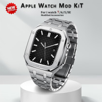Luxury Modification Mod Kit for Apple Watch 7 Case Strap 45mm 44mm Metal Bezel Frame for iwatch Series 7 6 5 4 3 SE Accessories