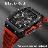 Luxury Aluminum Alloy Metal Case  For Apple Watch 7 6 SE 5 4 Modification Kit  iWatch Series 44MM 45MM Rubber Strap DIY Mod Kit