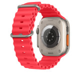 Official Silicone Ocean Strap for Apple Watch Band 49mm 45mm 44mm 40mm 41mm Correa Bracelet for iwatch Ultra Serie 8 7 6 5 SE