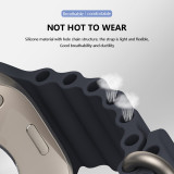 Official Silicone Ocean Strap for Apple Watch Band 49mm 45mm 44mm 40mm 41mm Correa Bracelet for iwatch Ultra Serie 8 7 6 5 SE