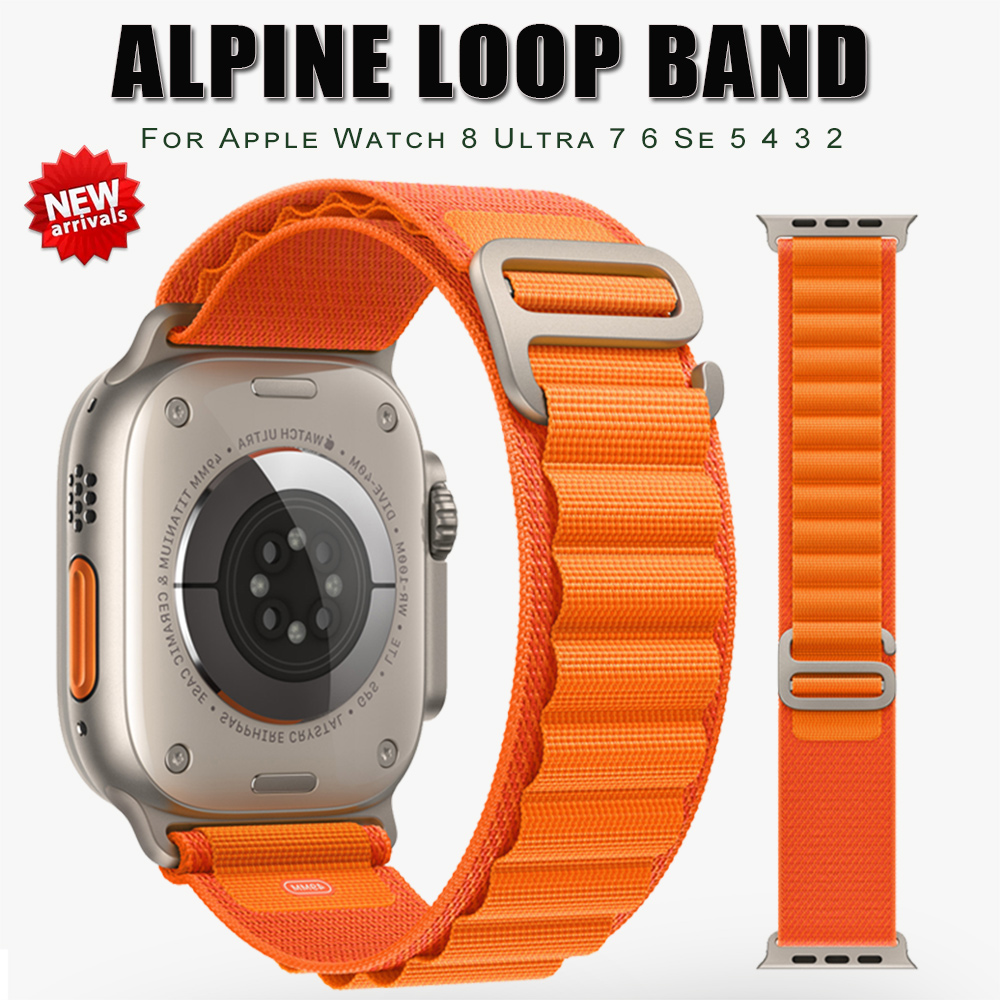 Alpine loop band Bracelet Strap For Apple Watch 8 7 45mm Ultra 49mm Nylon Sport Band for iwatch Series 8 7 6 5 44mm 41mm 40mm