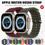Official Silicone Ocean Strap for Apple Watch Band 49mm 45mm 44mm 40mm 41mm Correa Bracelet for iwatch Ultra Serie 8 7 6 5 SE
