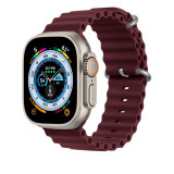 Official Silicone Ocean Strap for Apple Watch Band 49mm 45mm 44mm 40mm 41mm Correa Bracelet for iwatch Ultra Serie 8 7 6 5 SE