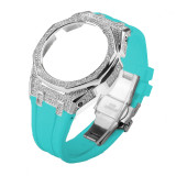 Stainless Steel Diamond Case for G-shock GA-2100 Rubber Strap & All Metal Bezel 3rd 4rd Modification Kit for Casio GA2100 GA2110