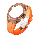 Stainless Steel Diamond Case for G-shock GA-2100 Rubber Strap & All Metal Bezel 3rd 4rd Modification Kit for Casio GA2100 GA2110