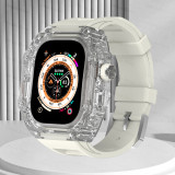 Luxury Modification Kit For Apple Watch Ultra 49mm Fluororubber Band For iWatch Series 8 7 6 5 4 SE 45MM 44MM Transparent Case