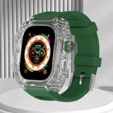 Luxury Modification Kit For Apple Watch Ultra 49mm Fluororubber Band For iWatch Series 8 7 6 5 4 SE 45MM 44MM Transparent Case