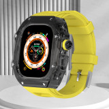 Luxury Modification Kit For Apple Watch Ultra 49mm Fluororubber Band For iWatch Series 8 7 6 5 4 SE 45MM 44MM Transparent Case