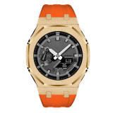 Mod Kit for Casioak GA2100 GMAS2100 Gen4 Modification Kit Bezel Emery Frosted Steel Case Band for GA-2100/2110 Metal Bezel Rubber Strap