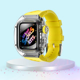 Transparent Mod Kit Case For Apple Watch  49mm 45MM 44MM Rubber Sports Band For iWatch Series Ultra 8 7 6 5 4 SE Silicone Strap
