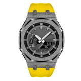 Mod Kit for Casioak GA2100 GMAS2100 Gen4 Modification Kit Bezel Emery Frosted Steel Case Band for GA-2100/2110 Metal Bezel Rubber Strap