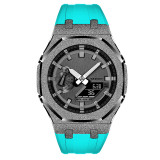 Mod Kit for Casioak GA2100 GMAS2100 Gen4 Modification Kit Bezel Emery Frosted Steel Case Band for GA-2100/2110 Metal Bezel Rubber Strap