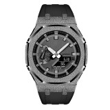 Mod Kit for Casioak GA2100 GMAS2100 Gen4 Modification Kit Bezel Emery Frosted Steel Case Band for GA-2100/2110 Metal Bezel Rubber Strap