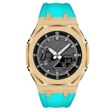 Mod Kit for Casioak GA2100 GMAS2100 Gen4 Modification Kit Bezel Emery Frosted Steel Case Band for GA-2100/2110 Metal Bezel Rubber Strap