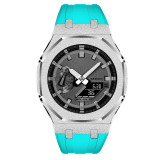Mod Kit for Casioak GA2100 GMAS2100 Gen4 Modification Kit Bezel Emery Frosted Steel Case Band for GA-2100/2110 Metal Bezel Rubber Strap