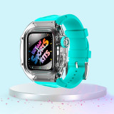 Transparent Mod Kit Case For Apple Watch  49mm 45MM 44MM Rubber Sports Band For iWatch Series Ultra 8 7 6 5 4 SE Silicone Strap