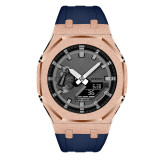 Mod Kit for Casioak GA2100 GMAS2100 Gen4 Modification Kit Bezel Emery Frosted Steel Case Band for GA-2100/2110 Metal Bezel Rubber Strap