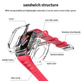 Transparent Mod Kit Case For Apple Watch  49mm 45MM 44MM Rubber Sports Band For iWatch Series Ultra 8 7 6 5 4 SE Silicone Strap